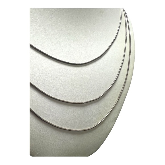 Sterling Silver Three String Necklace - Picture 2 of 4